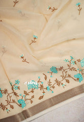 Powder Peach - Thilothama - Premium Lightweight Coton Silk Jacquard Weaving with Buttas - Perfect for Office Wear | Casual Wear