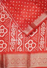 Royal Chilli Red - Premium printed silk with bandhani prints