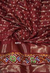Majestic Maroon - Premium printed silk with ikkat prints