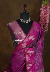 Magenta Pink - Raaga Premium Semi tussar with Vaira Oosi Weaving Body - Perfect for Festive Wear