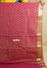 Pink - Premium Soft Slub Cotton with full weaving buttas with Zari Border