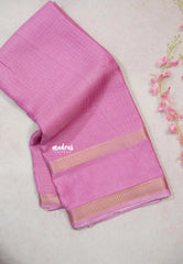 Lilac Pink - Premium Vasundra Printed Silk Checks body with Kalamkari Pallu and Blouse - Best for Small Functions