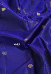 Violet Blue - Kumudavalli - Pure Kanchivaram Wedding Bridal Silk Saree Vaira Oosi Weaving Annam and Rudraksham Buttas with Annam Border - Perfect for Wedding Functions