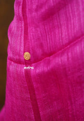 (PRE-BOOKING) Fuchsia Pink - Pure Matka Silk with Gold-coin Buttas - Handloom Certificate