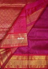Ebony Black - Meenakshi - Light Weight Pure Silk Cotton Saree Traditional Border with Buttas Contrast Pallu and Blouse - Perfect for Wedding Functions
