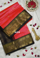 Candy Peach Pink - Meenakshi - Light Weight Pure Silk Cotton Saree Traditional Border with Mayil Buttas Contrast Pallu and Blouse - Perfect for Wedding Functions