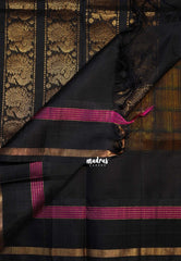 Mango Yellow - Meenakshi - Pure Silk Cotton Saree Checks with Temple Weaving Border Contrast Pallu and Blouse - Perfect for Wedding Functions