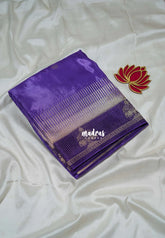 Lavender Purple - Swara – Grandeur Pure Viscose Silk with Zari Stripes & Elephant Border Contrast Pallu and Blouse - Best for Wedding Functions | Festival Celebrations