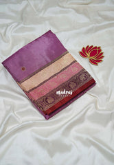 Mauve Onion Pink - Swara – Grandeur Pure Viscose Silk Saree Tri-color 3D Elephant & Mayil Butta with Contrast Pallu and Blouse - Best for Wedding Function | Diwali Festive