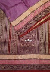 Mauve Onion Pink - Swara – Grandeur Pure Viscose Silk Saree Tri-color 3D Elephant & Mayil Butta with Contrast Pallu and Blouse - Best for Wedding Function | Diwali Festive