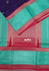 Violet Purple - Swara – Grandeur Pure Viscose Silk Saree Elephant Buttas & Rettapet Border with Contrast Pallu and Blouse - Best for Diwali Festive | Wedding Functions
