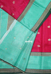 Raspberry Pink - Swara – Grandeur Pure Viscose Silk Saree Elephant Buttas & Rettapet Border with Contrast Pallu and Blouse - Best for Diwali Festive | Wedding Functions