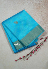 Sky Blue - Raaga - Lightweight Semi tussar kantha stitch weaving body