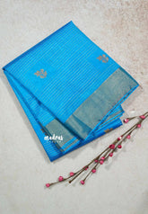 Soap Blue - Raaga - Lightweight Semi tussar kantha stitch weaving body