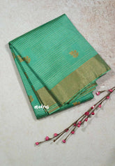 Teal Green - Raaga - Lightweight Semi tussar kantha stitch weaving body