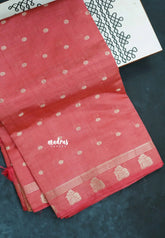 Peach Pink - Raaga - Lightweight Semi tussar saree with buttas and small border