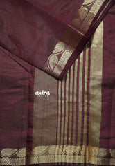Dual Shade Brown - Raaga - Lightweight Semi tussar saree wtih leaf border - Best for Gifting