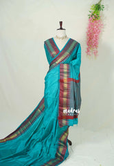 Dual Shade Teal Green with Maroon - Raaga - Semi Tussar with Rudraksham Border - Best for Small Functions