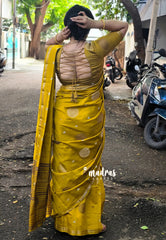 Golden glaze - Meera - Semi Tussar Saree Thread Weaving Buttas with Tiny Border