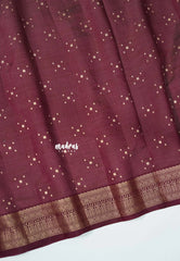 Dual Shade Wine-Maroon - Raaga Premium Semi Tussar with Tiny Square Weaving Buttas Traditional Border - Perfect for small functions | Temple visit