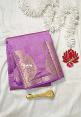 Lavender Magenta Glow - Raaga - Lightweight Semi tussar saree with Mango border - Best for Small Functions