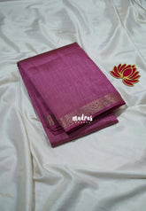 Onion Pink - Raaga - Lightweight Semi Tussar Saree with Small Border - Best for Small Functions