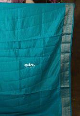 Dual Shade Teal Blue Green - Raaga Premium Semi Tussar with Tiny Square Weaving Buttas Traditional Border - Perfect for small functions | Temple visit