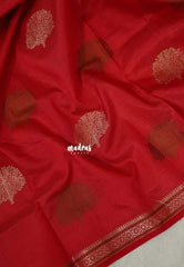 Spicy Red - Raaga - Semi Tussar Saree Thread Weaving Buttas with Small Border - Best for Small Functions