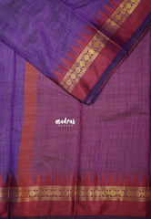 Dual Shade Lavender Purple with Maroon - Raaga - Semi Tussar with Rudraksham Border - Best for Small Functions