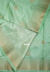 Dual Shade Creamy Green - Raaga - Semi Tussar with Temple Border - Best for Small Functions