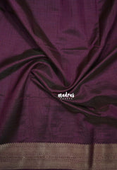 Dual shade Winered - Raaga - Lightweight Semi Tussar Saree with Floral Border and Buttas - Best for Wedding Functions