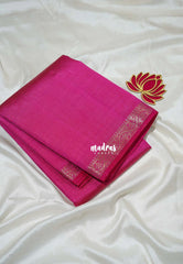 Fuchsia Pink - Raaga - Lightweight Semi Tussar Saree with Small Border - Best for Small Functions