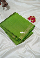 Fresh Leaf Green - Raaga - Lightweight Semi Tussar Saree with Small Border - Best for Small Functions