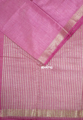 Onion Pink - Raaga - Lightweight Semi Tussar Saree with Small Border - Best for Small Functions