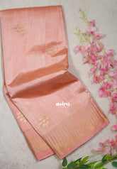 Dual Shade Peach Glow - Raaga - Semi Tussar with Temple Border - Best for Small Functions
