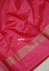 Queen's Pink - Raaga Premium Semi tussar Vaira Oosi Body with Thread Weaving Border - Perfect for Festive Wear
