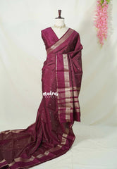 Winered - Raaga Premium Semi tussar Vaira Oosi Body with Thread Weaving Border - Perfect for Festive Wear