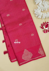 Queen's Pink - Raaga - Premium Raw Mango silk with 3D stripes weaving Body with Buttas