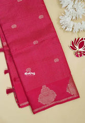 Queen's Pink - Raaga - Premium Raw Mango silk with 3D stripes weaving Body with Buttas