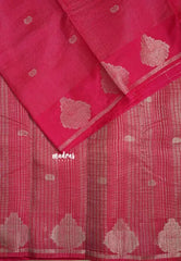 Queen's Pink - Raaga - Premium Raw Mango silk with 3D stripes weaving Body with Buttas