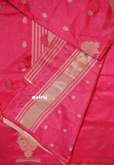 Rose Pink - Raaga - Raw mango tussar silk with big motif border and buttas