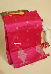 Rose Pink - Raaga - Raw mango tussar silk with big motif border and buttas
