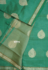 Dual Shade Seafoam Green - Raaga - Lightweight Semi tussar saree with bog buttas and small border