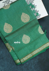 Dual Shade Seafoam Green - Raaga - Lightweight Semi tussar saree with bog buttas and small border