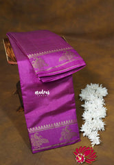 Dual Shade Magenta - Raaga - Semi Tussar Plain body with Mayil Border - Best for Gifting