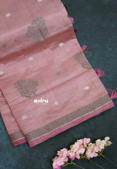 Onion Pink - Raaga - Semi Tussar with Thread Floral Buttas and Small Border- Best for Gifting
