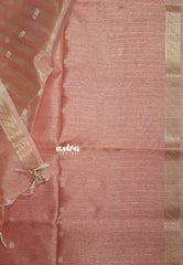 Peach Glow - Raaga - Lightweight Semi tussar with Jute Texture - Best for Small Functions