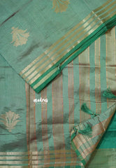 English Green - Raaga - Lightweight Semi tussar saree with multilne border