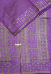 Dual Shade lilac Purple - Raaga - Semi Tussar Heart Stripes Border with piping