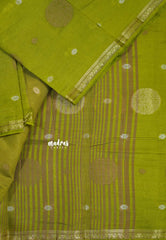 Sap Green - Raaga - Semi Tussar Saree Thread Weaving Buttas with Tiny Border